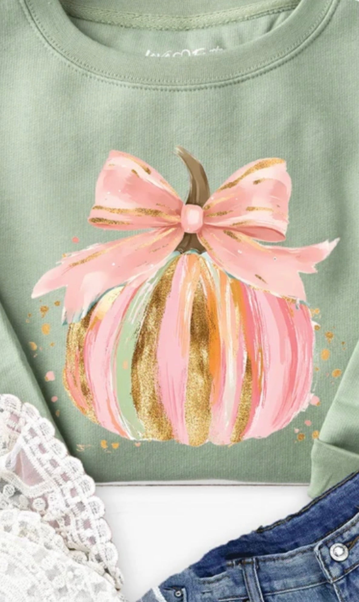 Watercolor Pumpkin Bow Pullover