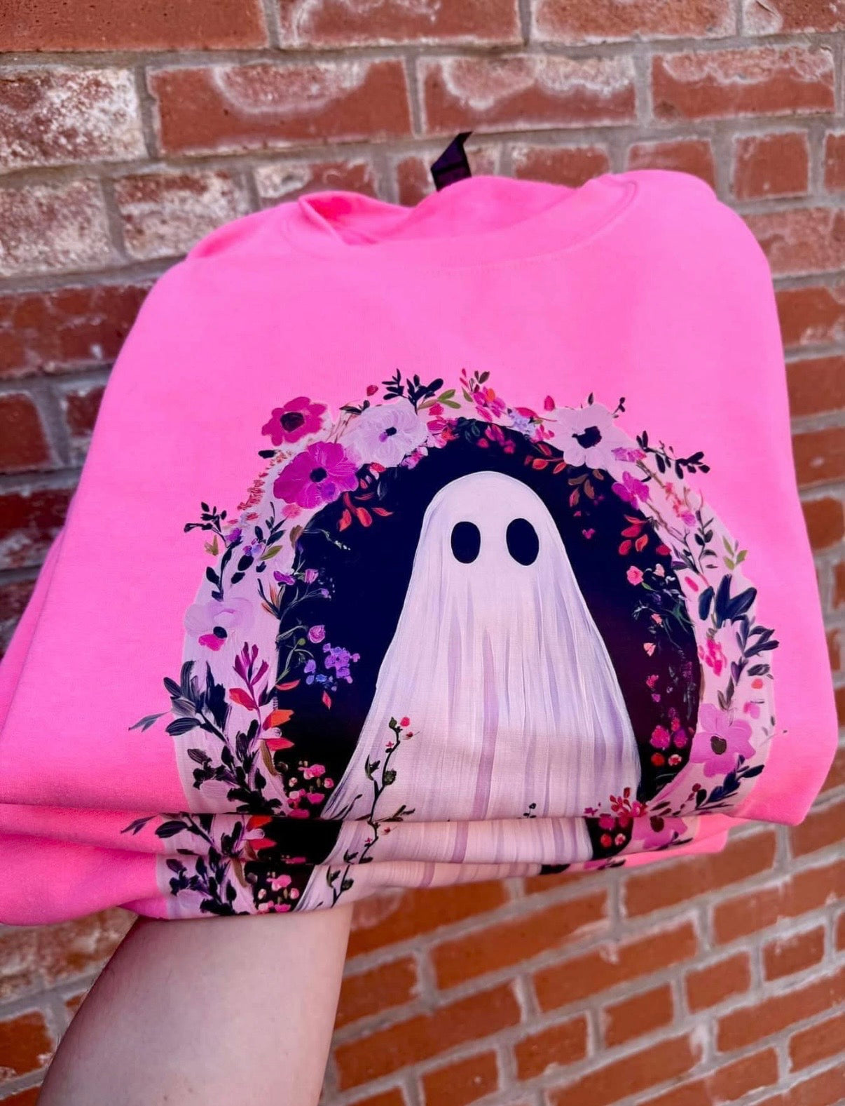 Floral Ghost Pullover - Pink