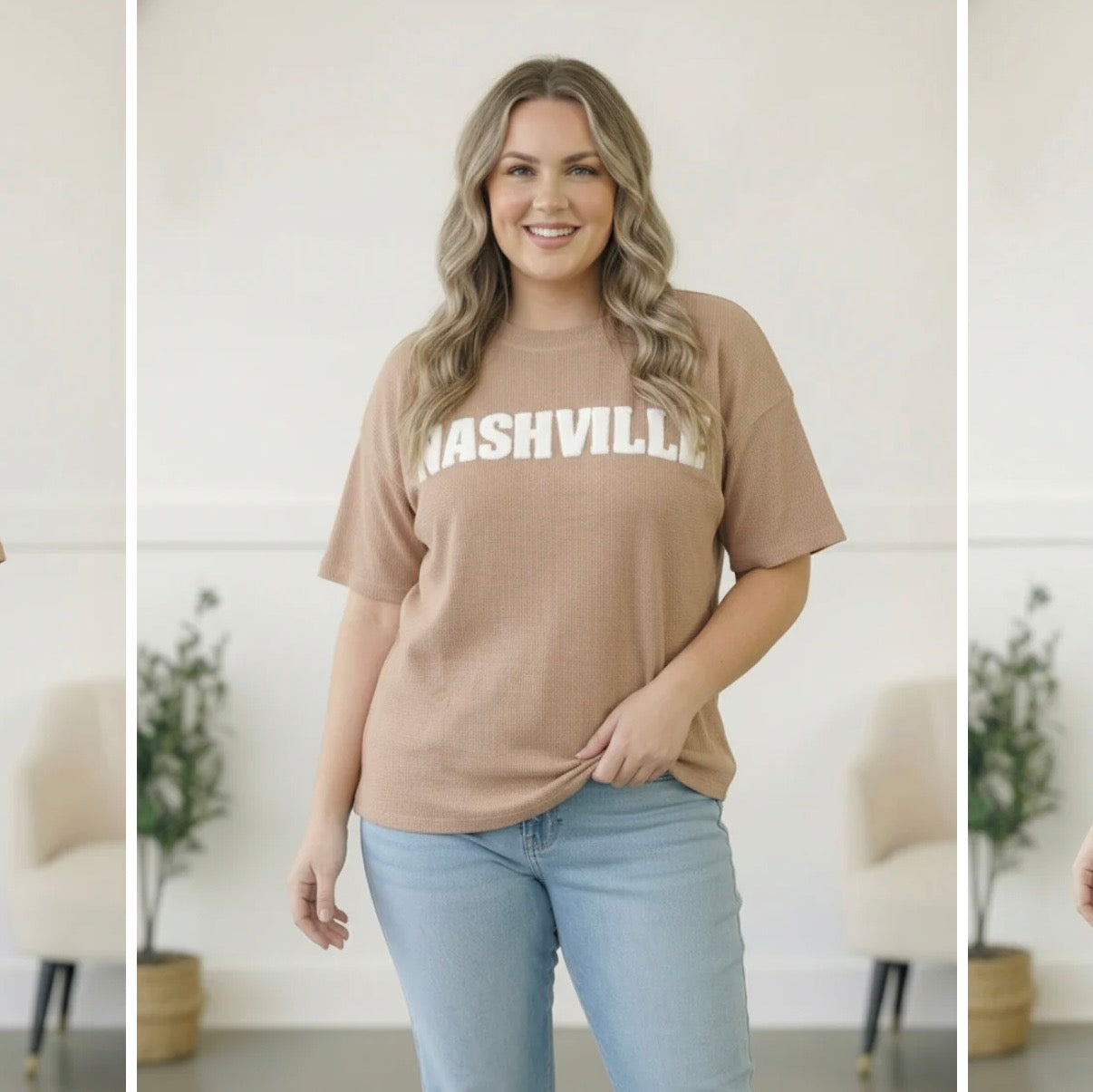 NASHVILLE Ribbed Top - Taupe