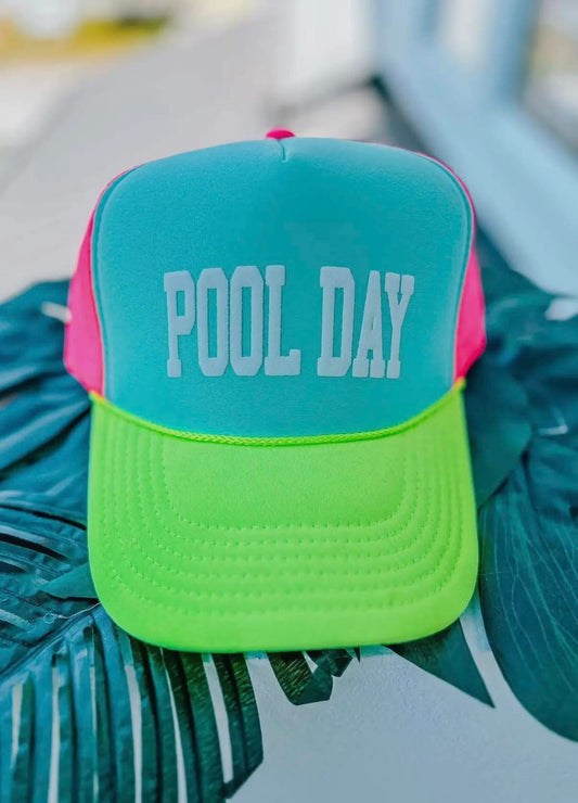 Pool Day Neon Trucker