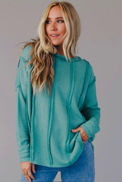 Teal Seam Ribbed Knit Top – Smock It To Me