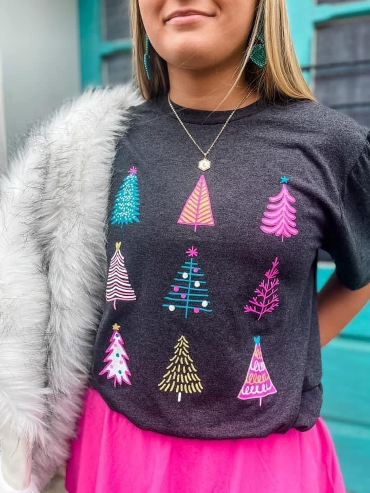 Bright Trees Christmas Tee Top