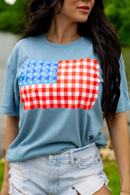 Picnic Plaid Flag Top