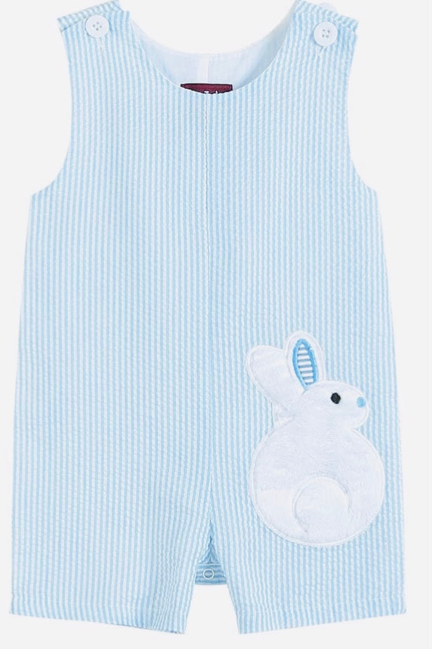 Light Blue Fuzzy Easter Shortalls