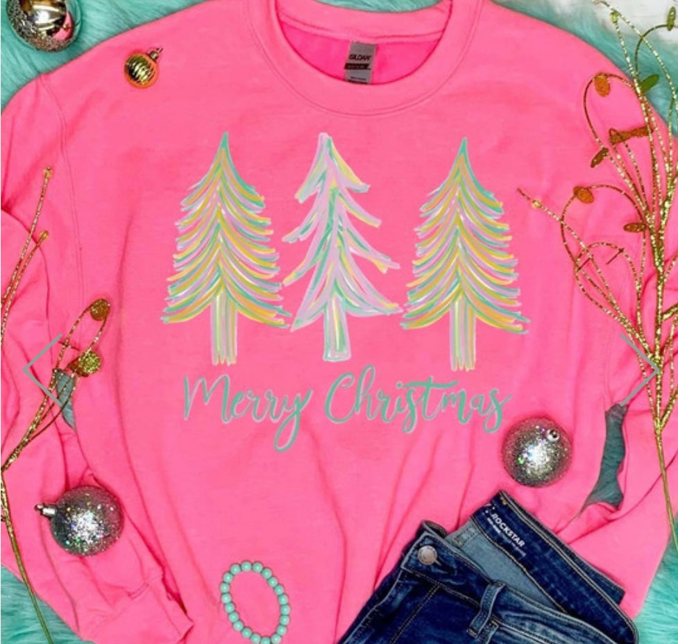 Merry Christmas Watercolor Tee