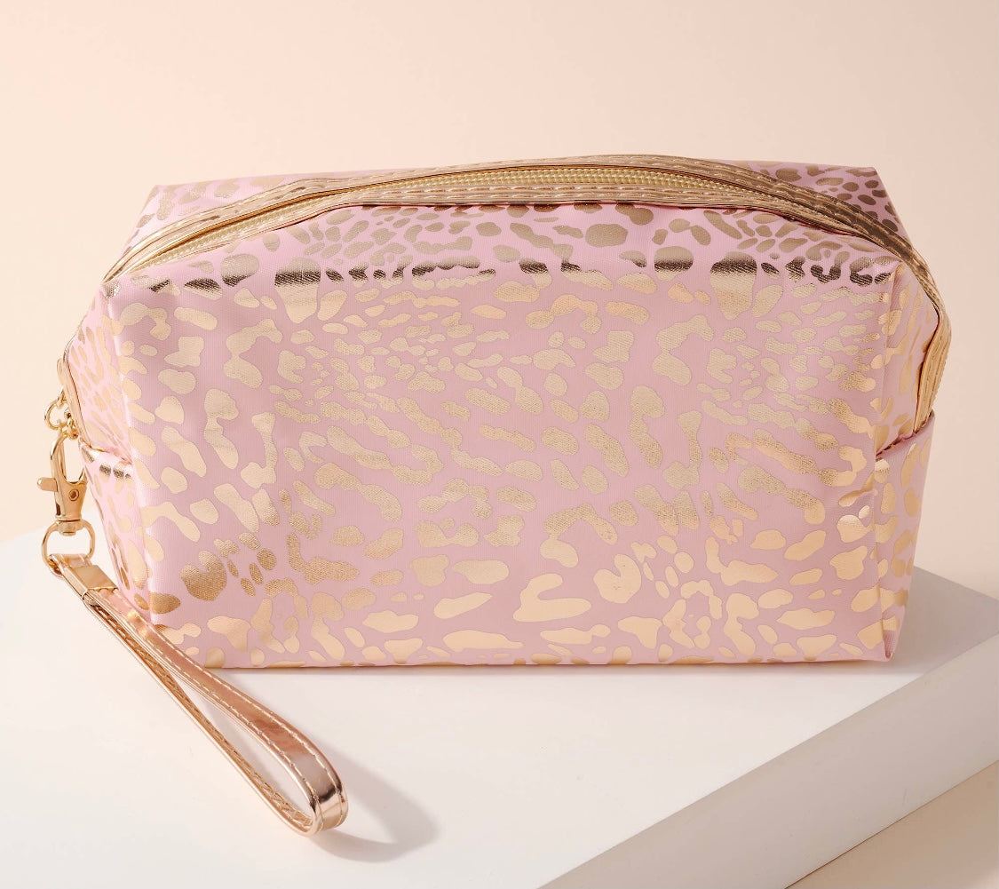 Favorite Print Metallic Cosmetic Bag - Mini