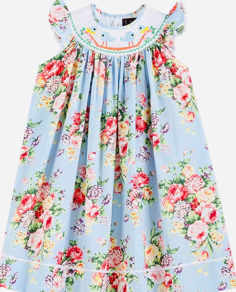 Sing a Song Birdie Smock Floral Dress