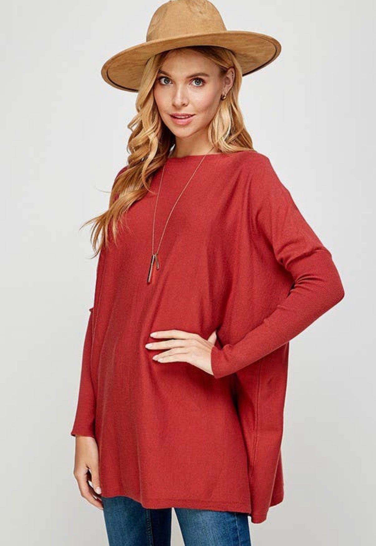 Dolman Fall Tunic Knit Top