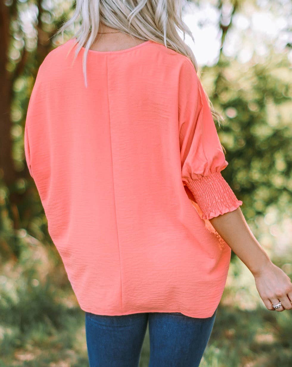 Everyday Smocked Sleeve Shift Top