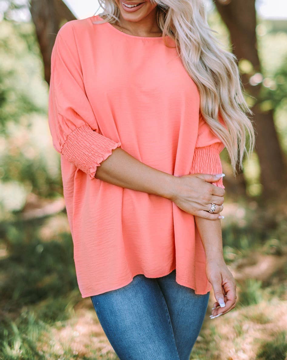 Everyday Smocked Sleeve Shift Top