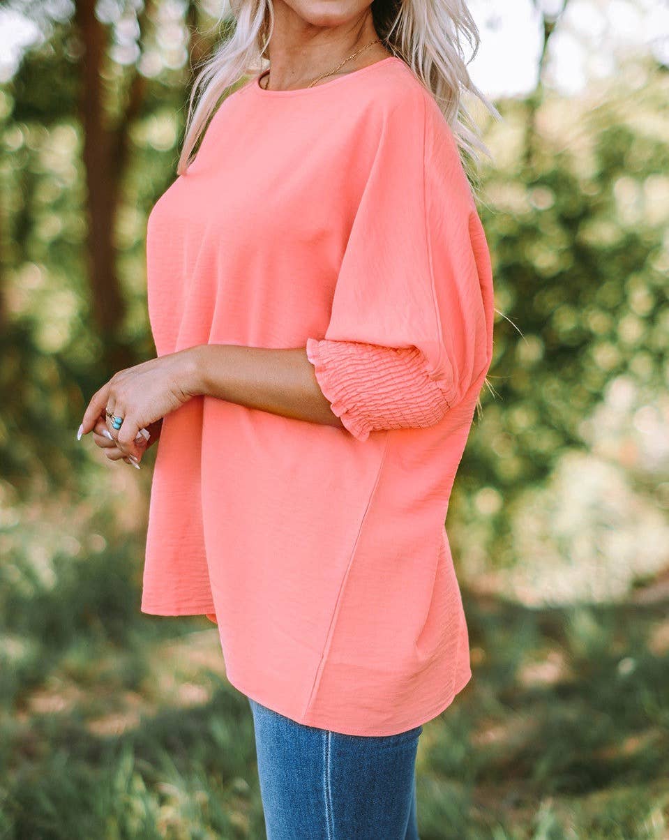 Everyday Smocked Sleeve Shift Top