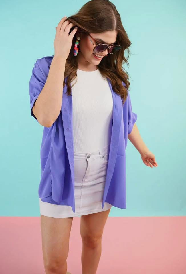 Periwinkle Button Down Top