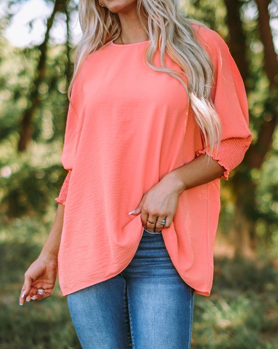 Everyday Smocked Sleeve Shift Top