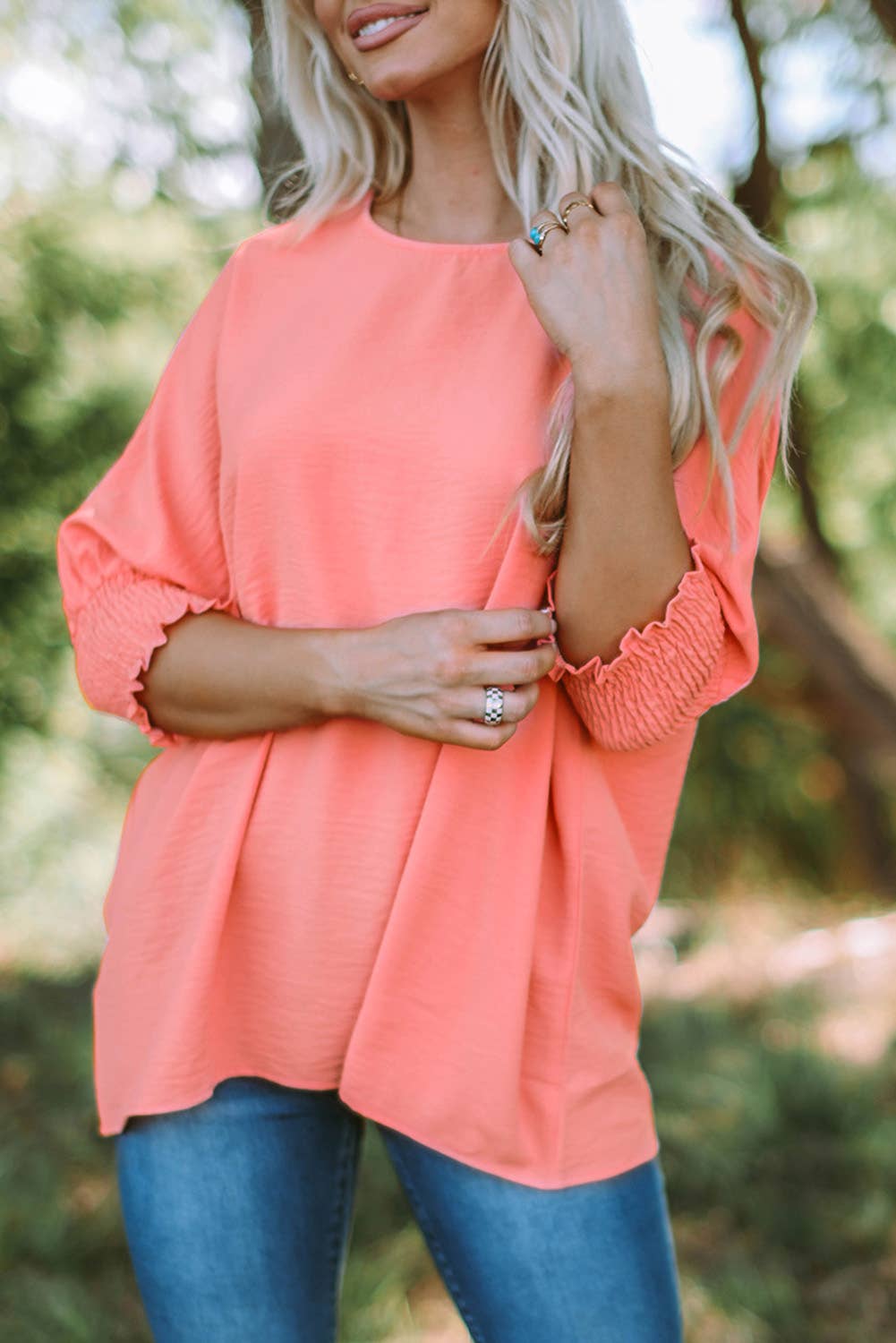 Everyday Smocked Sleeve Shift Top
