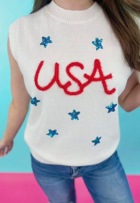 USA Knit Sleeveless Top