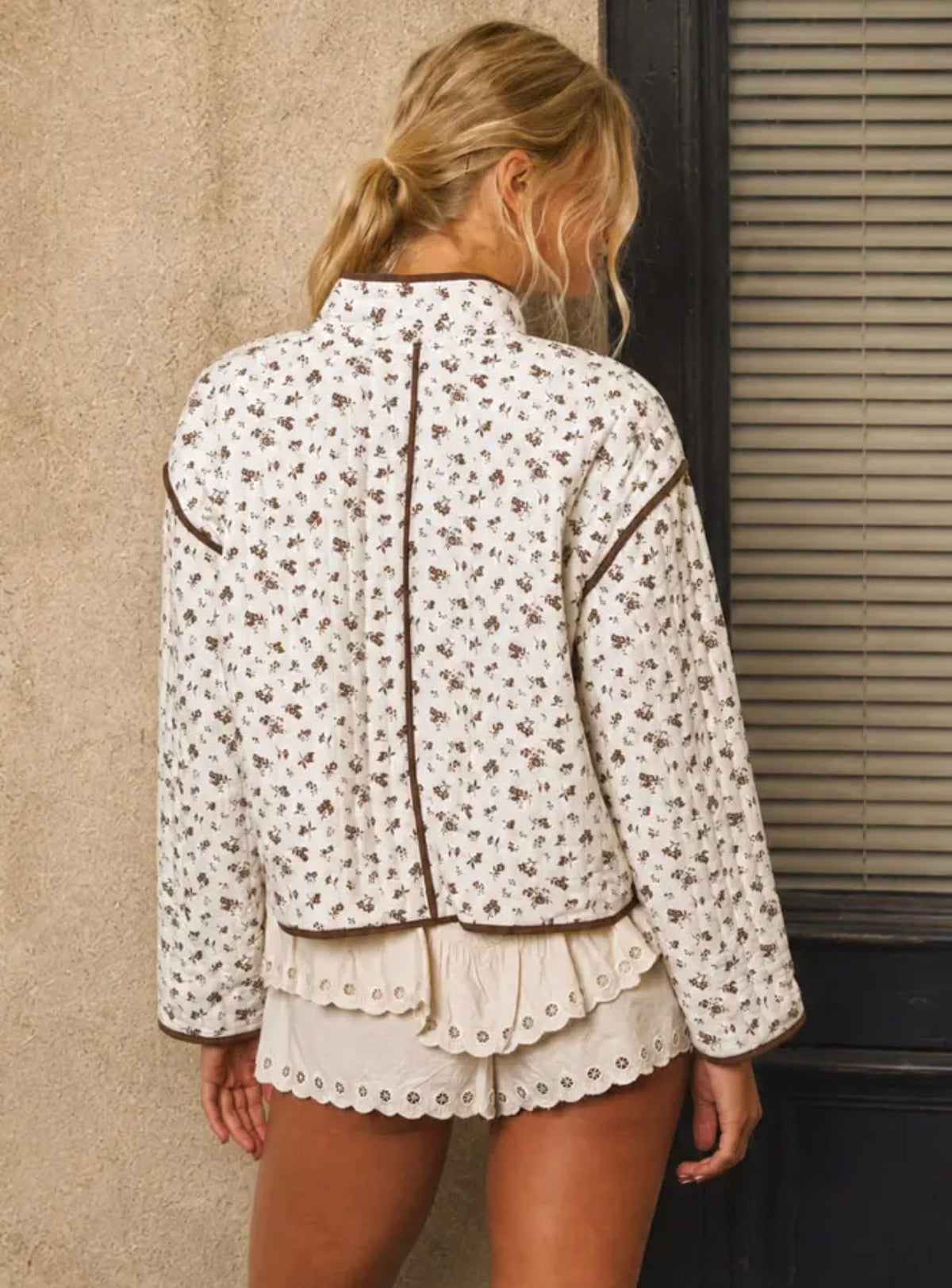 Floral Quilted Button Jacket