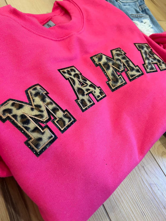 Mama Hot Pink Sweatshirt - Spotted