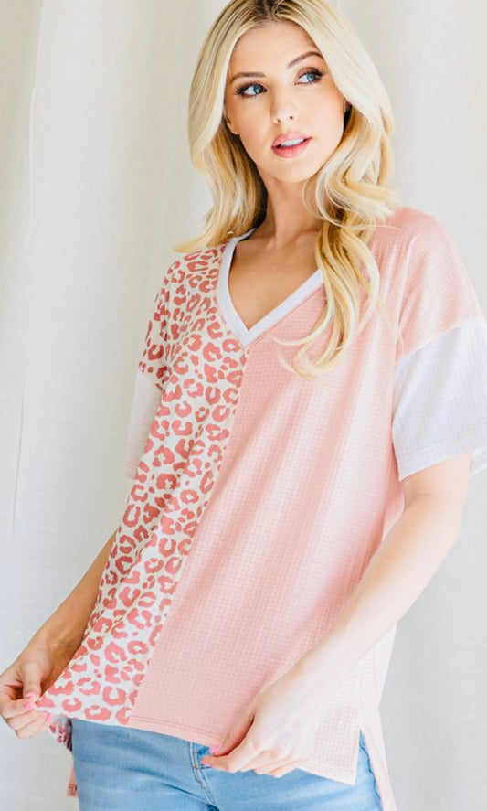 Block Blush Perfection Vneck Top