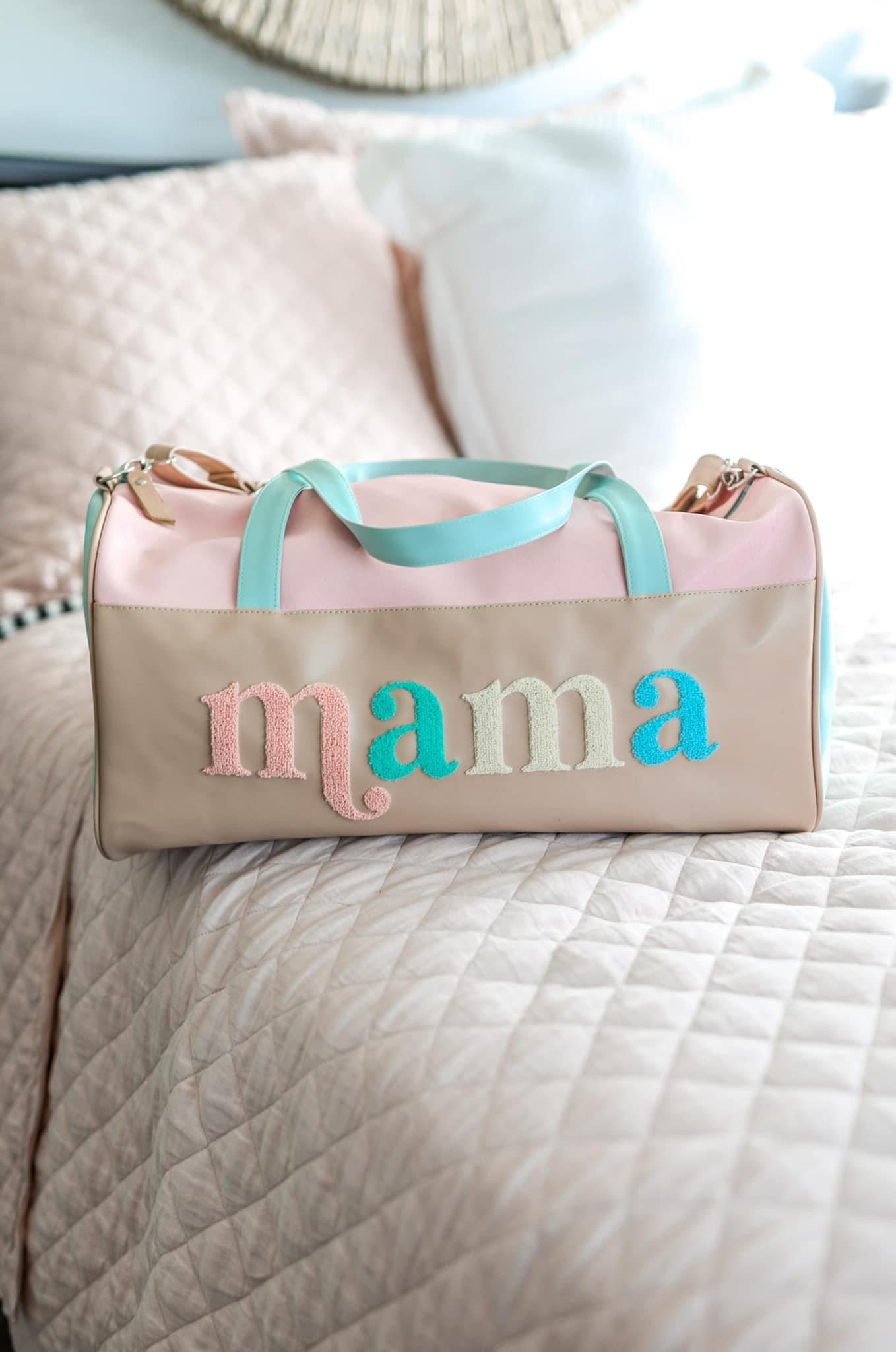 Mama Embroidered Duffle Bag