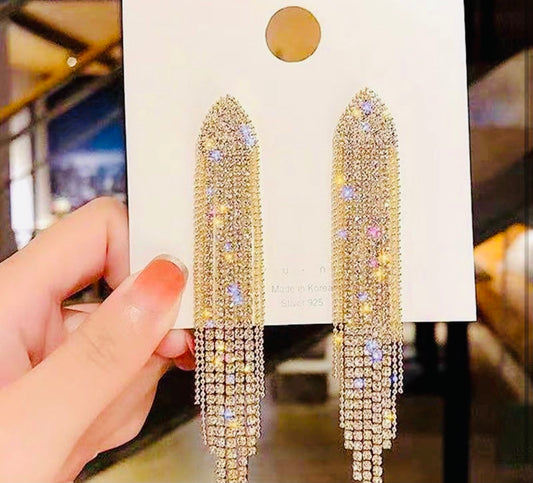 Fringe Rhinestone Earrings