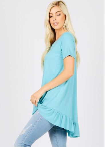 Ruffle Bottom Stretchy Top