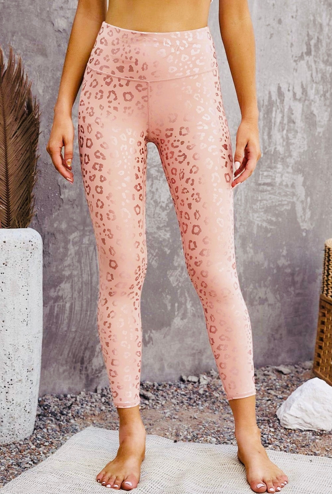 Metallic Rose Leggings