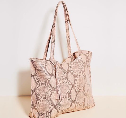 Faux Python Leather Tote