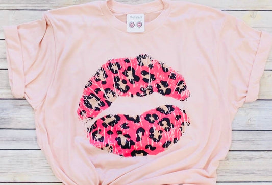 Lips and Leopard Tee
