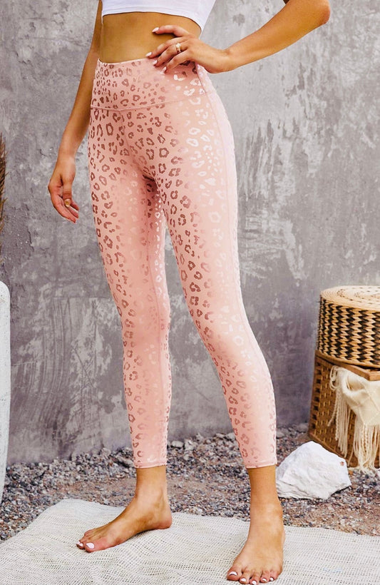 Metallic Rose Leggings