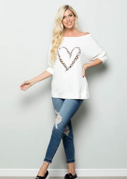 Ivory Heart Lightweight Top