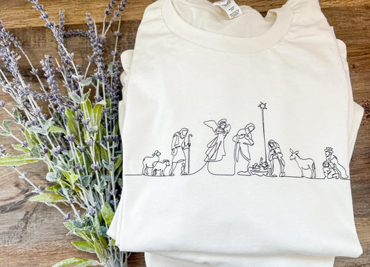 Nativity Scene Beauty Sweatshirt - Gray